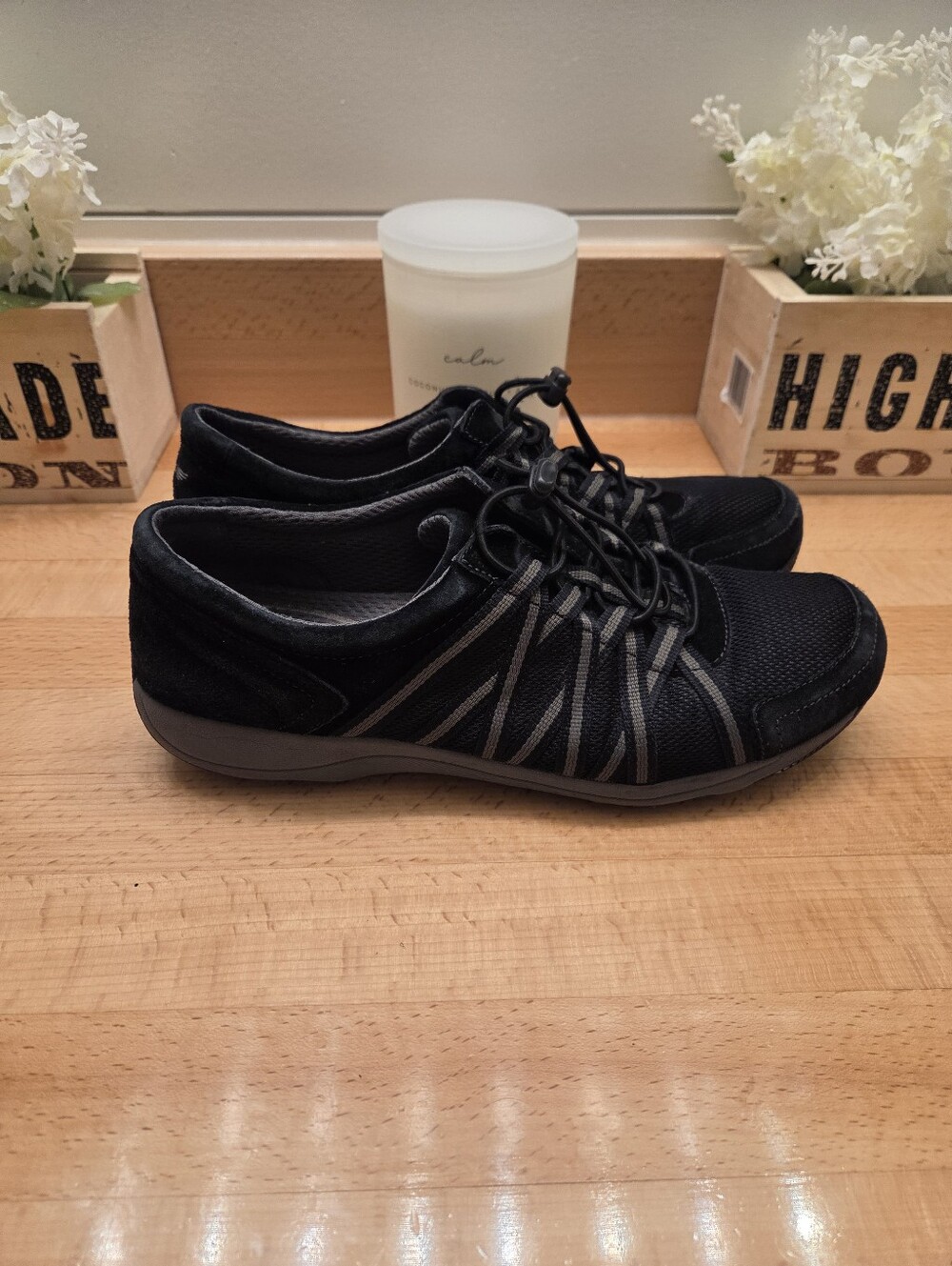 Dansko Women's Honor Sneakers Black Suede Size EU 41